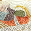 袋帯 太鼓柄 フォーマル用 正絹 人物・動物柄 箔 金糸 銀糸 帯 銀通し 菖蒲 クリーム_画像5