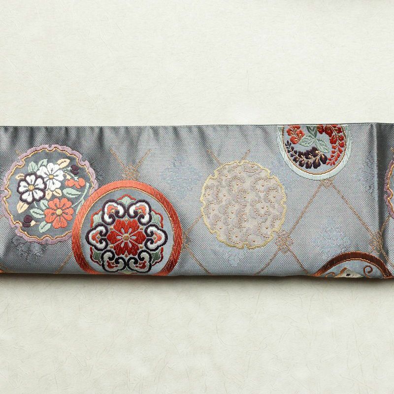 袋帯 六通柄 良品 フォーマル用 正絹 古典柄 箔 金糸 帯 紫・藤色_画像15