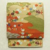 袋帯 六通柄 フォーマル用 正絹 花柄 箔 菊 金糸 帯 黄・黄土色_画像1