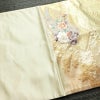 袋帯 六通柄 フォーマル用 正絹 花柄 箔 扇面 金糸 帯 金・銀_画像14