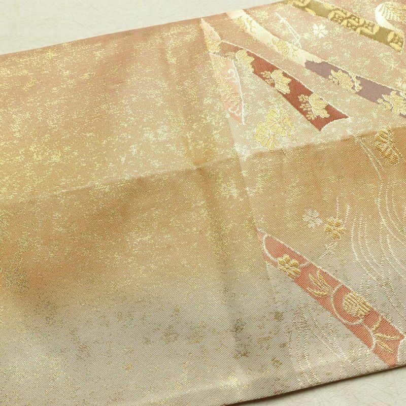 袋帯 六通柄 フォーマル用 正絹 古典柄 箔 金糸 帯 金・銀_画像16