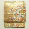 袋帯 本金箔九百錦 献上彩花輪 六通柄 フォーマル用 正絹 古典柄 箔 金糸 帯 金・銀_画像1