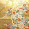 袋帯 本金箔九百錦 献上彩花輪 六通柄 フォーマル用 正絹 古典柄 箔 金糸 帯 金・銀_画像2