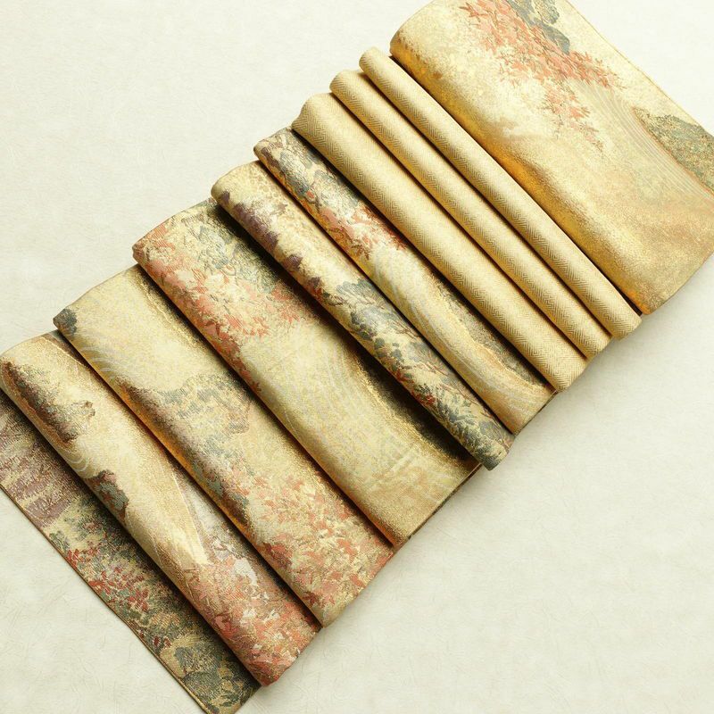袋帯 六通柄 フォーマル用 正絹 風景柄 箔 帯 金・銀_画像19