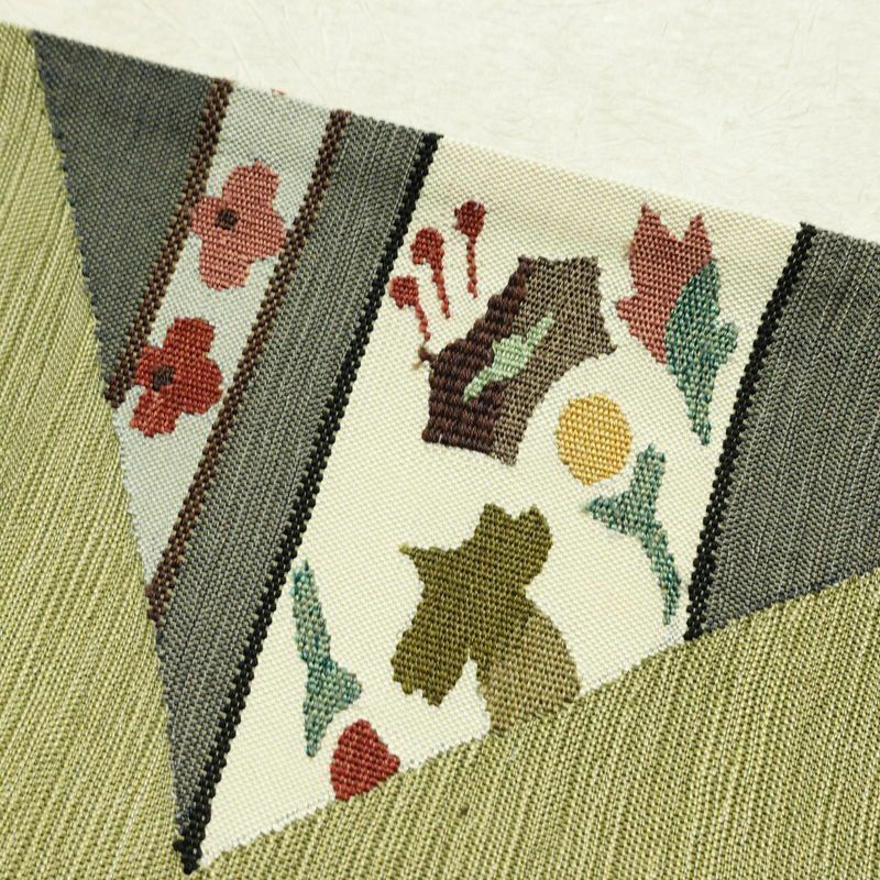 袋帯 太鼓柄 良品 一般用 正絹 花柄 帯 緑・うぐいす色_画像15