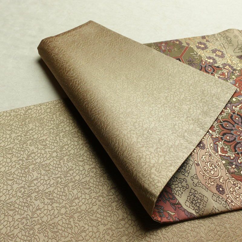 袋帯 六通柄 一般用 正絹 幾何学柄・抽象柄 帯 ベージュ_画像9