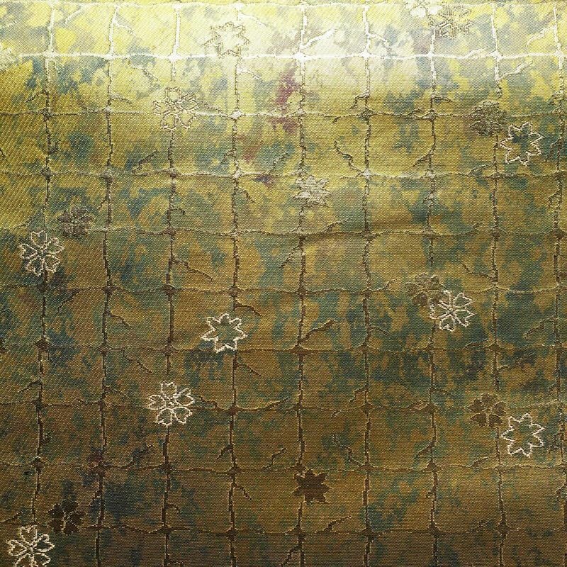 袋帯 服部織物 六通柄 美品 フォーマル用 正絹 花柄 箔 帯 金・銀_画像2