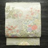 袋帯 献上流水雪輪文 六通柄 美品 フォーマル用 正絹 古典柄 箔 金糸 帯 白_画像1
