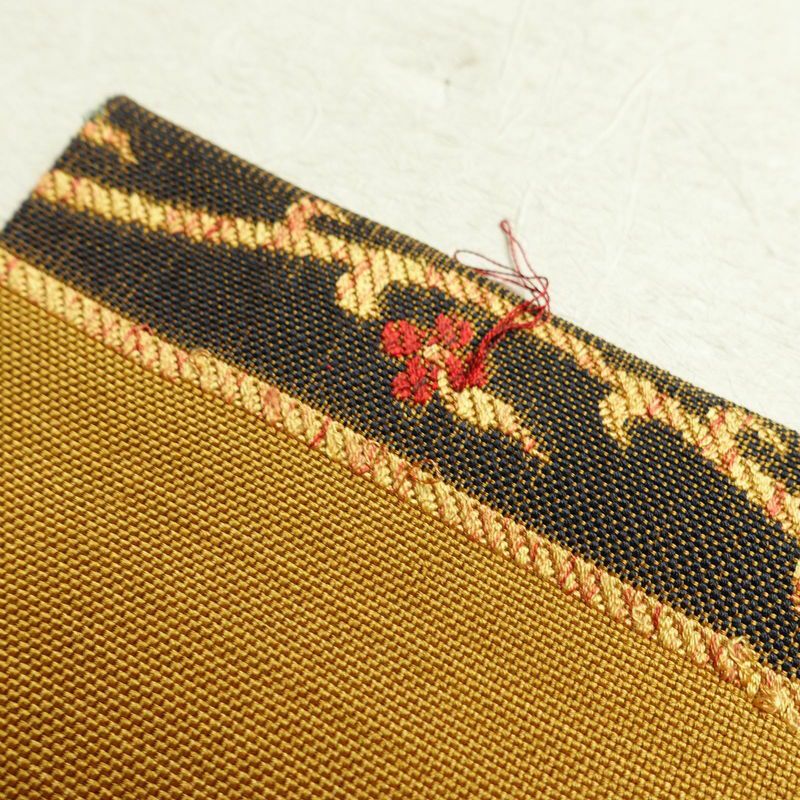 袋帯 六通柄 一般用 正絹 幾何学柄・抽象柄 帯 黄・黄土色_画像19
