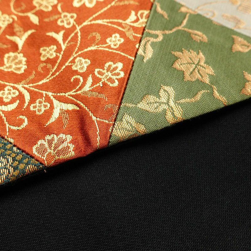 袋帯 切嵌 太鼓柄 良品 フォーマル用 正絹 木の葉・植物柄 箔 帯 緑・うぐいす色_画像11