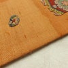 名古屋帯 紬 太鼓柄 良品 正絹 花柄 名古屋仕立て 刺繍 帯 橙_画像13