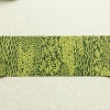 名古屋帯 全通柄 良品 縮緬 正絹 木の葉・植物柄 名古屋仕立て 帯 緑・うぐいす色_画像11