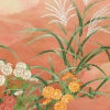 名古屋帯 太鼓柄 良品 正絹 木の葉・植物柄 名古屋仕立て 帯 ピンク_画像2