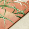 名古屋帯 太鼓柄 良品 正絹 木の葉・植物柄 名古屋仕立て 帯 ピンク_画像12