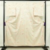 小紋 絞り 正絹 花柄 袷仕立て 身丈154cm 裄丈65cm 一部しつけ糸付き 着物 クリーム_画像1