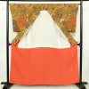 小紋 良品 縮緬 総柄 正絹 古典柄 袷仕立て 身丈159cm 裄丈65cm 着物 橙_画像3