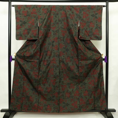 大島紬 良品 証紙なし しつけ糸付き 正絹 古典柄 袷仕立て 身丈159cm 