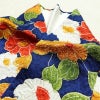 小紋 正絹 花柄 袷仕立て 身丈152cm 裄丈66.5cm 一部しつけ糸付き 着物 青・紺_画像17