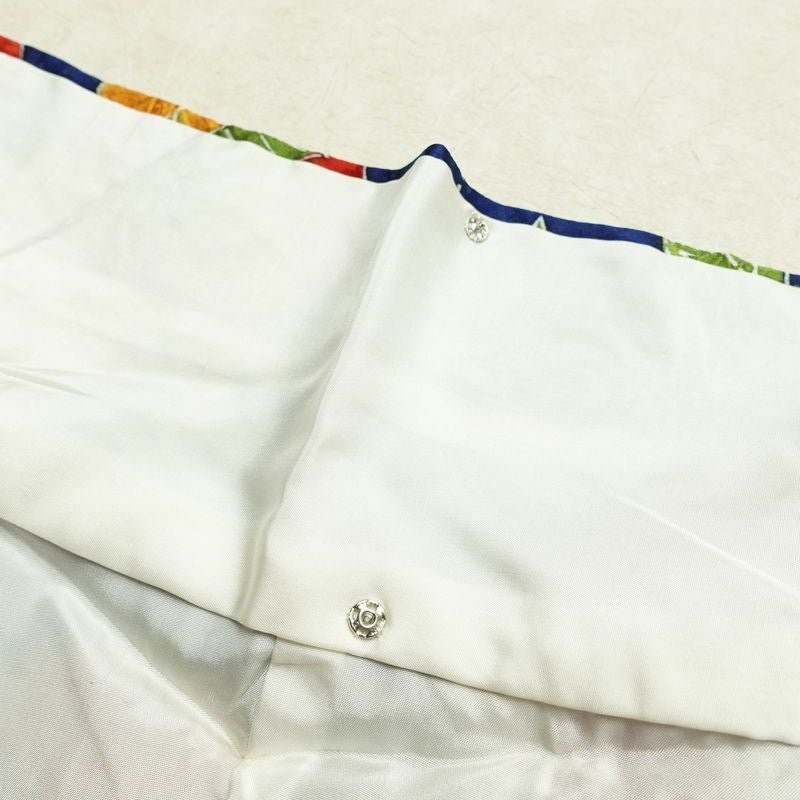 小紋 正絹 花柄 袷仕立て 身丈152cm 裄丈66.5cm 一部しつけ糸付き 着物 青・紺_画像19