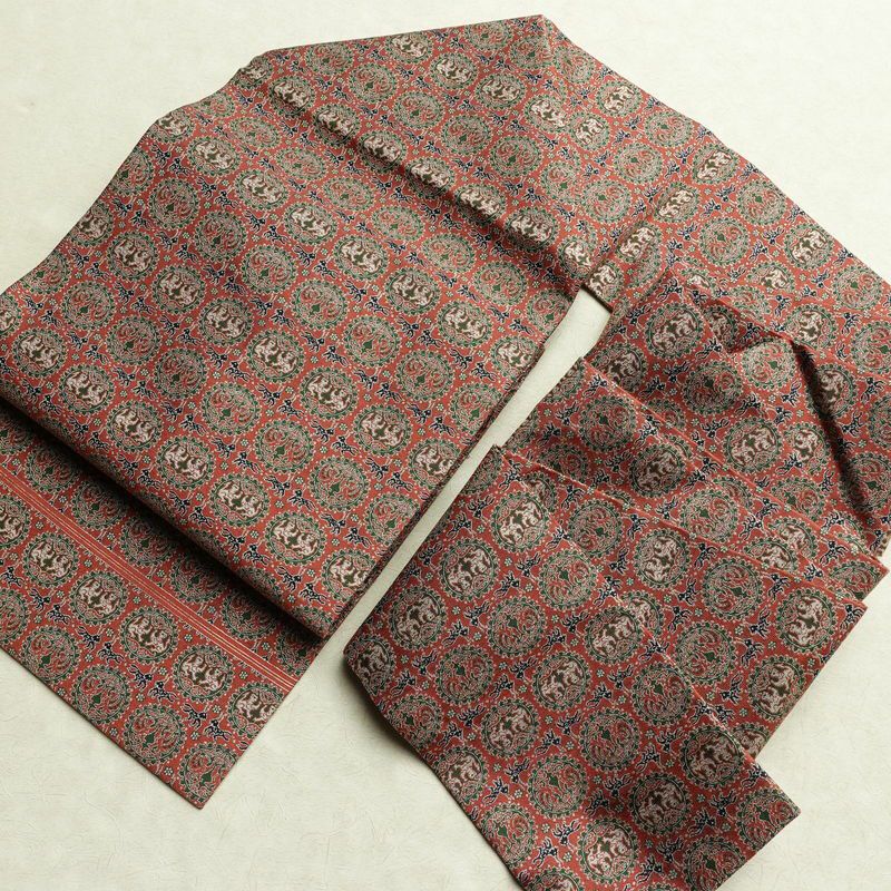 名古屋帯 全通柄 美品 正絹 幾何学柄・抽象柄 名古屋仕立て 帯 ピンク_画像15