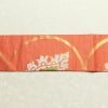 名古屋帯 全通柄 正絹 木の葉・植物柄 名古屋仕立て 箔 帯 橙_画像13