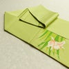 名古屋帯 太鼓柄 良品 金駒刺繍 正絹 花柄 名古屋仕立て 金彩 帯 緑・うぐいす色_画像21
