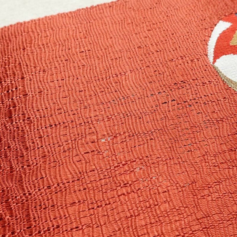 名古屋帯 太鼓柄 美品 正絹 名古屋仕立て 鞠 帯 ピンク_画像17