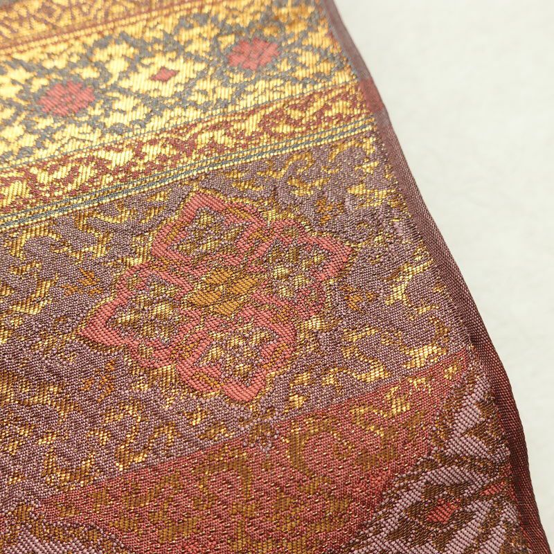 袋帯 六通柄 フォーマル用 正絹 縞柄・線柄 箔 帯 紫・藤色_画像6