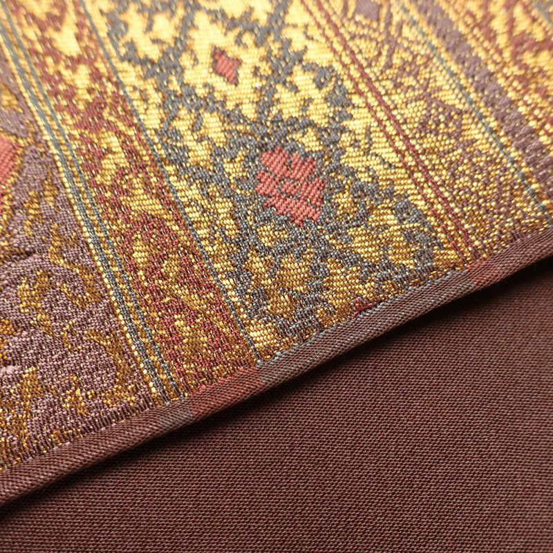 袋帯 六通柄 フォーマル用 正絹 縞柄・線柄 箔 帯 紫・藤色_画像12