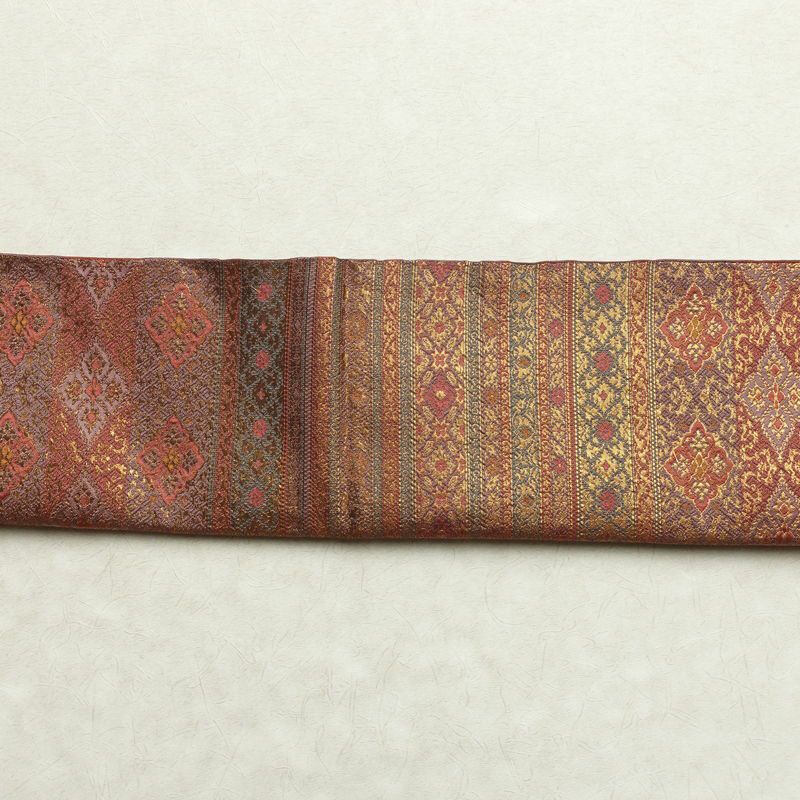 袋帯 六通柄 フォーマル用 正絹 縞柄・線柄 箔 帯 紫・藤色_画像14