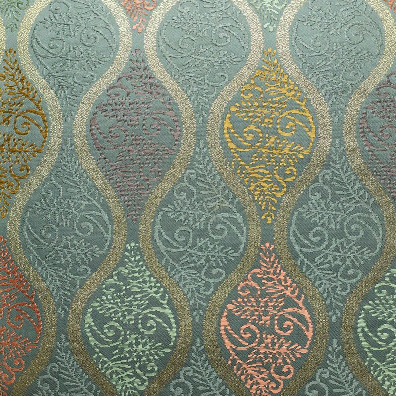 袋帯 六通柄 フォーマル用 正絹 流水・波柄 立涌 帯 緑・うぐいす色_画像3