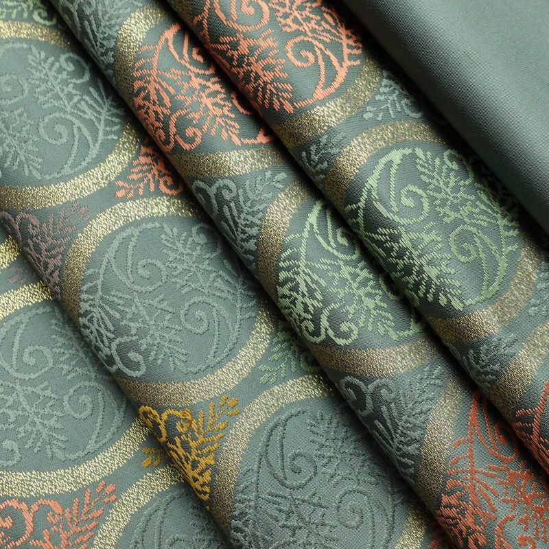 袋帯 六通柄 フォーマル用 正絹 流水・波柄 立涌 帯 緑・うぐいす色_画像20