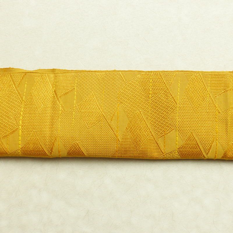 名古屋帯 全通柄 正絹 古典柄 松葉仕立て 帯 黄・黄土色_画像14