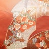 名古屋帯 桃山招宴文 本金箔 太鼓柄 美品 正絹 花柄 名古屋仕立て 箔 フォーマル 扇面 帯 赤・朱_画像2