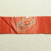 名古屋帯 桃山招宴文 本金箔 太鼓柄 美品 正絹 花柄 名古屋仕立て 箔 フォーマル 扇面 帯 赤・朱_画像13