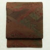 袋帯 全通柄 良品 一般用 正絹 古典柄 帯 茶_画像1