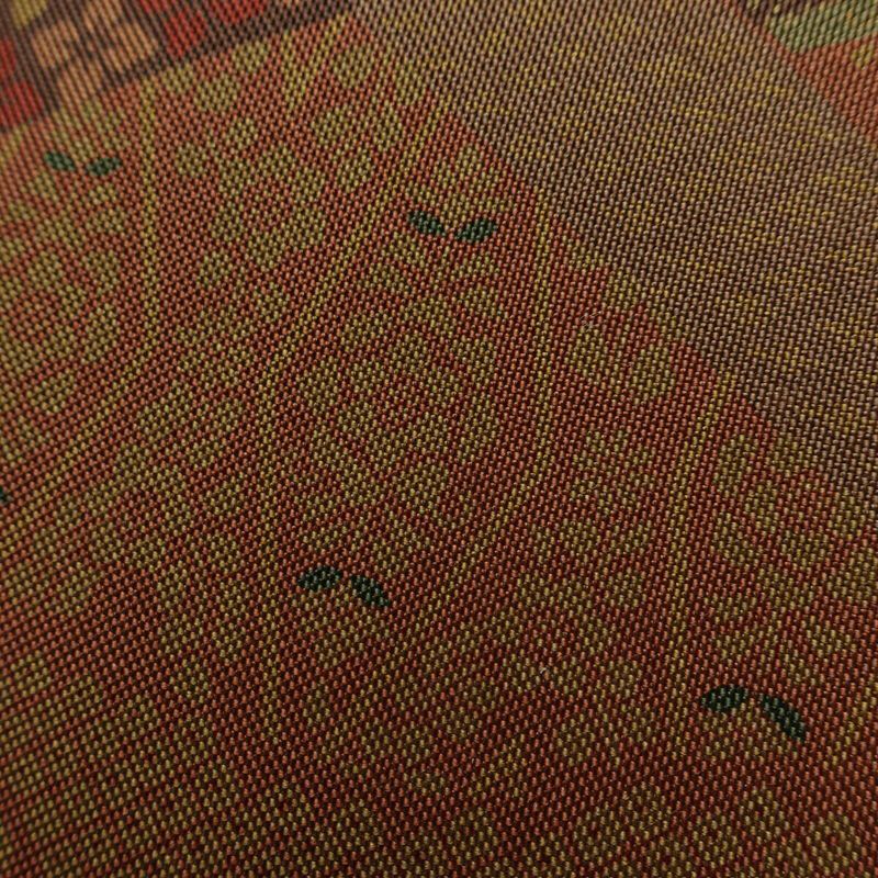 袋帯 全通柄 良品 一般用 正絹 古典柄 帯 茶_画像6