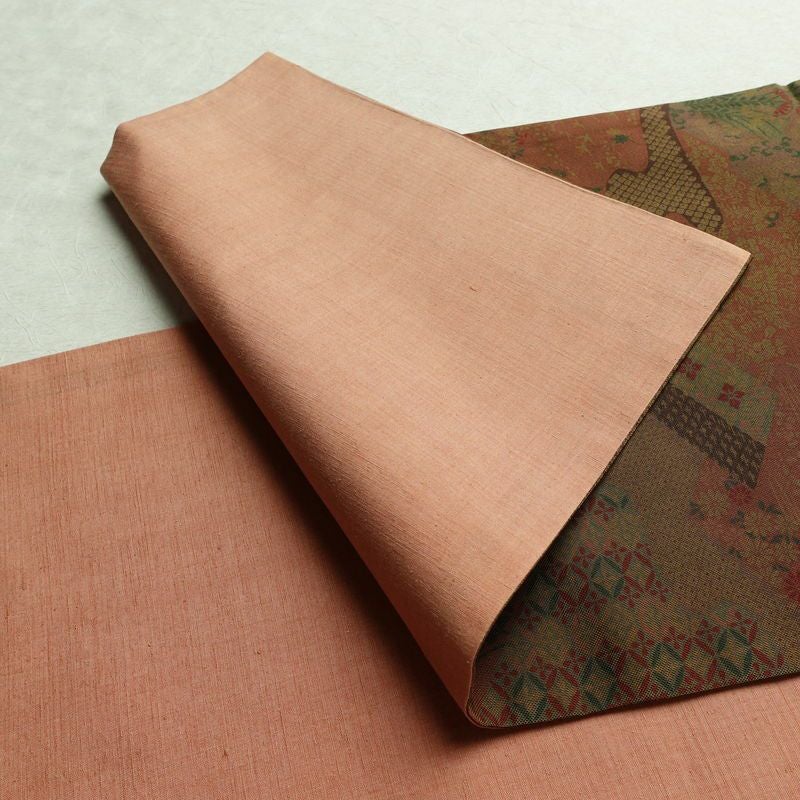 袋帯 全通柄 良品 一般用 正絹 古典柄 帯 茶_画像9