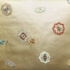 名古屋帯 太鼓柄 正絹 幾何学柄・抽象柄 名古屋仕立て 箔 刺繍 帯 黄・黄土色_画像2