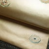 名古屋帯 太鼓柄 正絹 幾何学柄・抽象柄 名古屋仕立て 箔 刺繍 帯 黄・黄土色_画像9