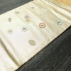 名古屋帯 太鼓柄 正絹 幾何学柄・抽象柄 名古屋仕立て 箔 刺繍 帯 黄・黄土色_画像12