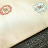 名古屋帯 太鼓柄 正絹 幾何学柄・抽象柄 名古屋仕立て 箔 刺繍 帯 黄・黄土色_画像13