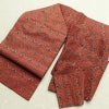 名古屋帯 全通柄 美品 正絹 幾何学柄・抽象柄 名古屋仕立て 帯 赤・朱_画像16