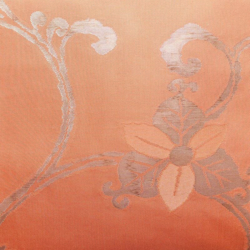 名古屋帯 六通柄 正絹 木の葉・植物柄 名古屋仕立て 箔 帯 ピンク_画像2