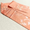 名古屋帯 六通柄 正絹 木の葉・植物柄 名古屋仕立て 箔 帯 ピンク_画像20