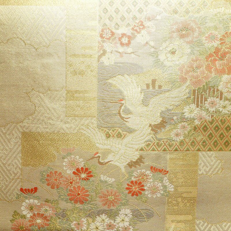 袋帯 六通柄 フォーマル用 正絹 古典柄 箔 帯 金・銀_画像2