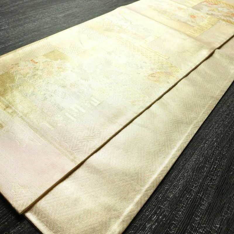 袋帯 六通柄 フォーマル用 正絹 古典柄 箔 帯 金・銀_画像8