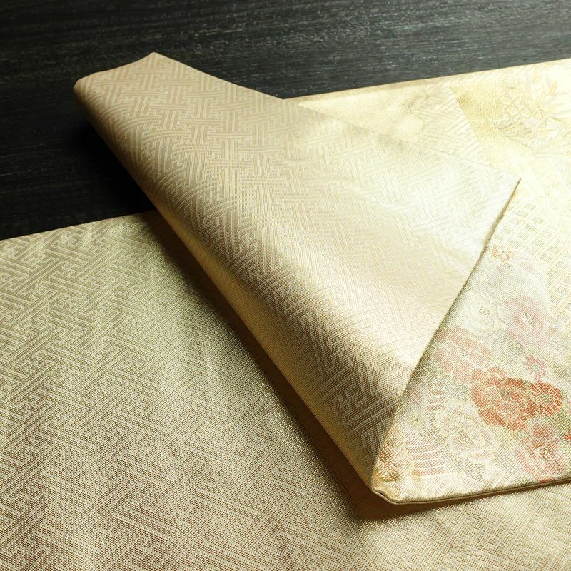 袋帯 六通柄 フォーマル用 正絹 古典柄 箔 帯 金・銀_画像9