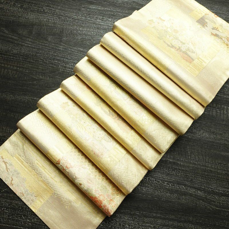 袋帯 六通柄 フォーマル用 正絹 古典柄 箔 帯 金・銀_画像19