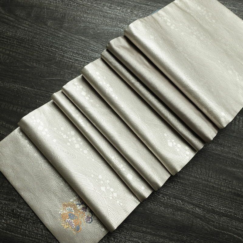 袋帯 全通柄 フォーマル用 正絹 流水・波柄 箔 帯 金・銀_画像20